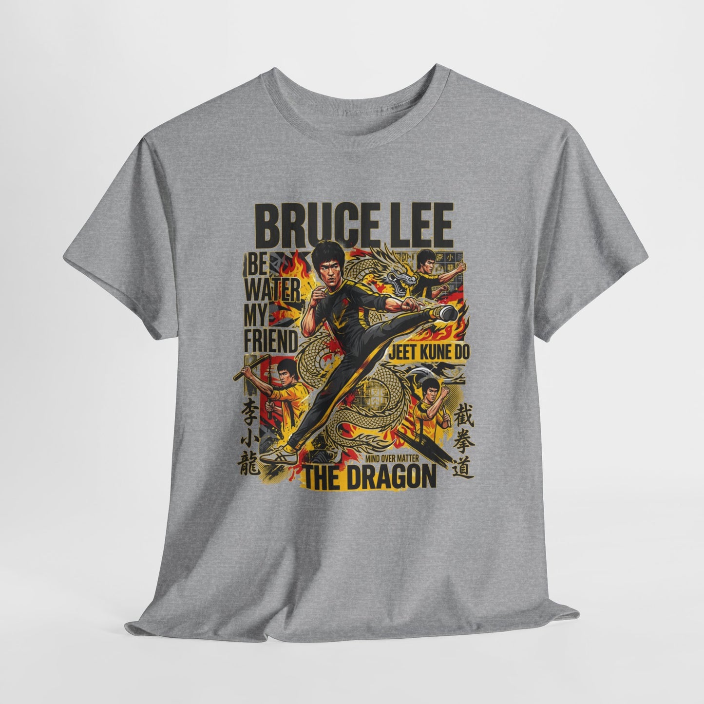 Bruce Lee Dragon Graphic Tee — Martial Arts Vintage Poster T-Shirt