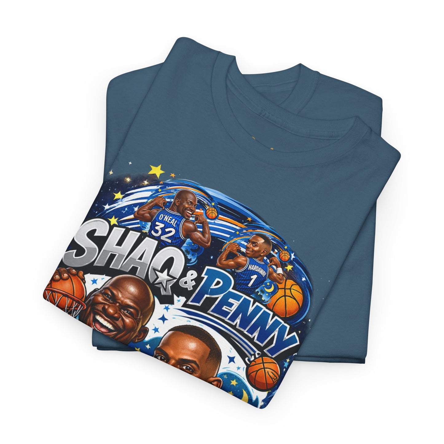 Orlando Magic Basketball Tee — Shaq & Penny Retro Cartoon Design