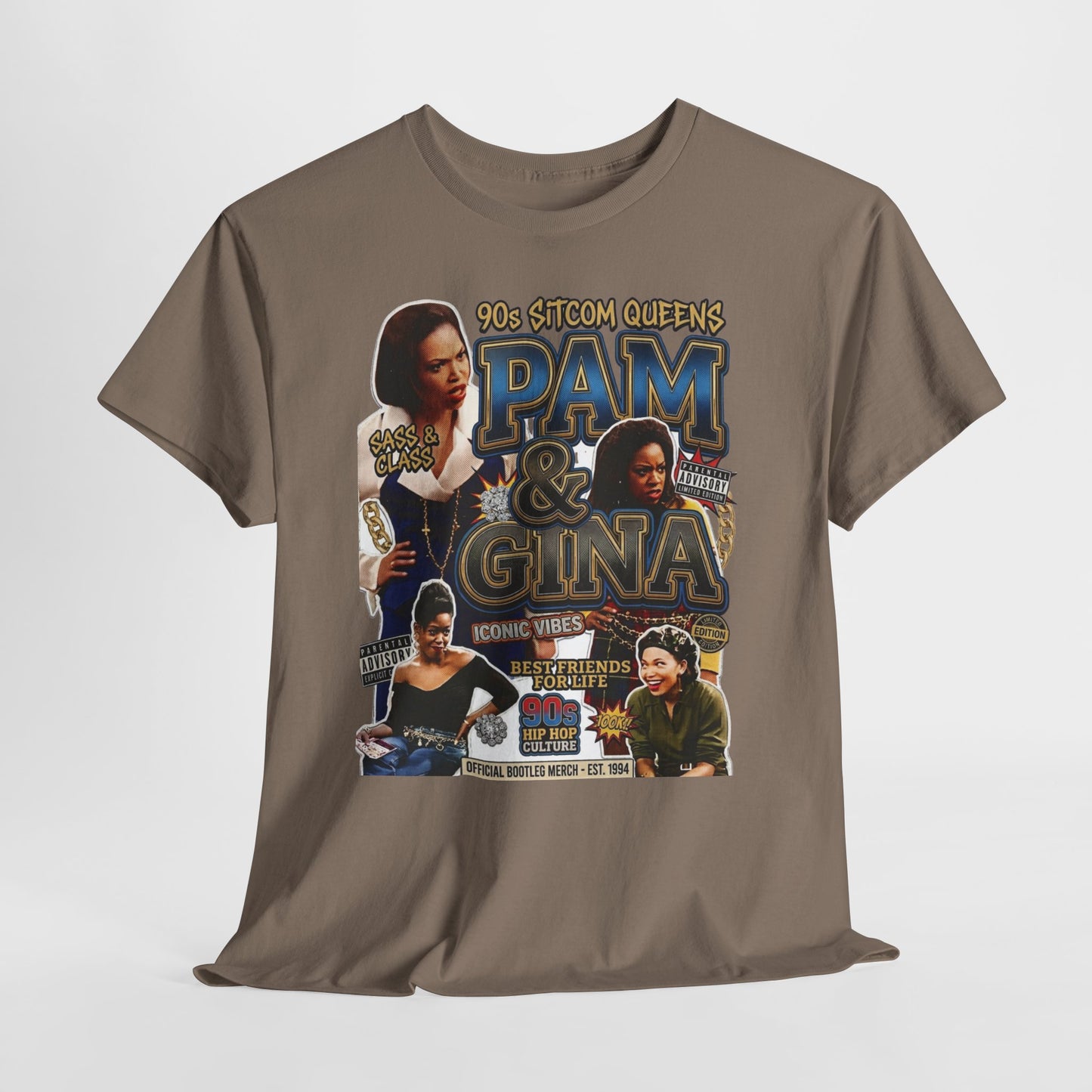Pam & Gina Throwback Collage T-Shirt — 90s TV Queens Graphic Tee