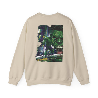 Hulk Graphic Crewneck Sweatshirt — Bruce Banner Movie Poster Design
