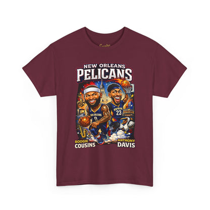 New Orleans Pelicans Basketball T‑Shirt — Boogie Cousins & Anthony Davis Graphic Tee