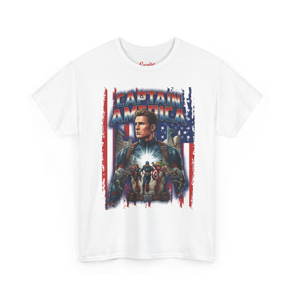 Captain America Graphic Tee - Patriotic Superhero Movie Poster T-Shirt