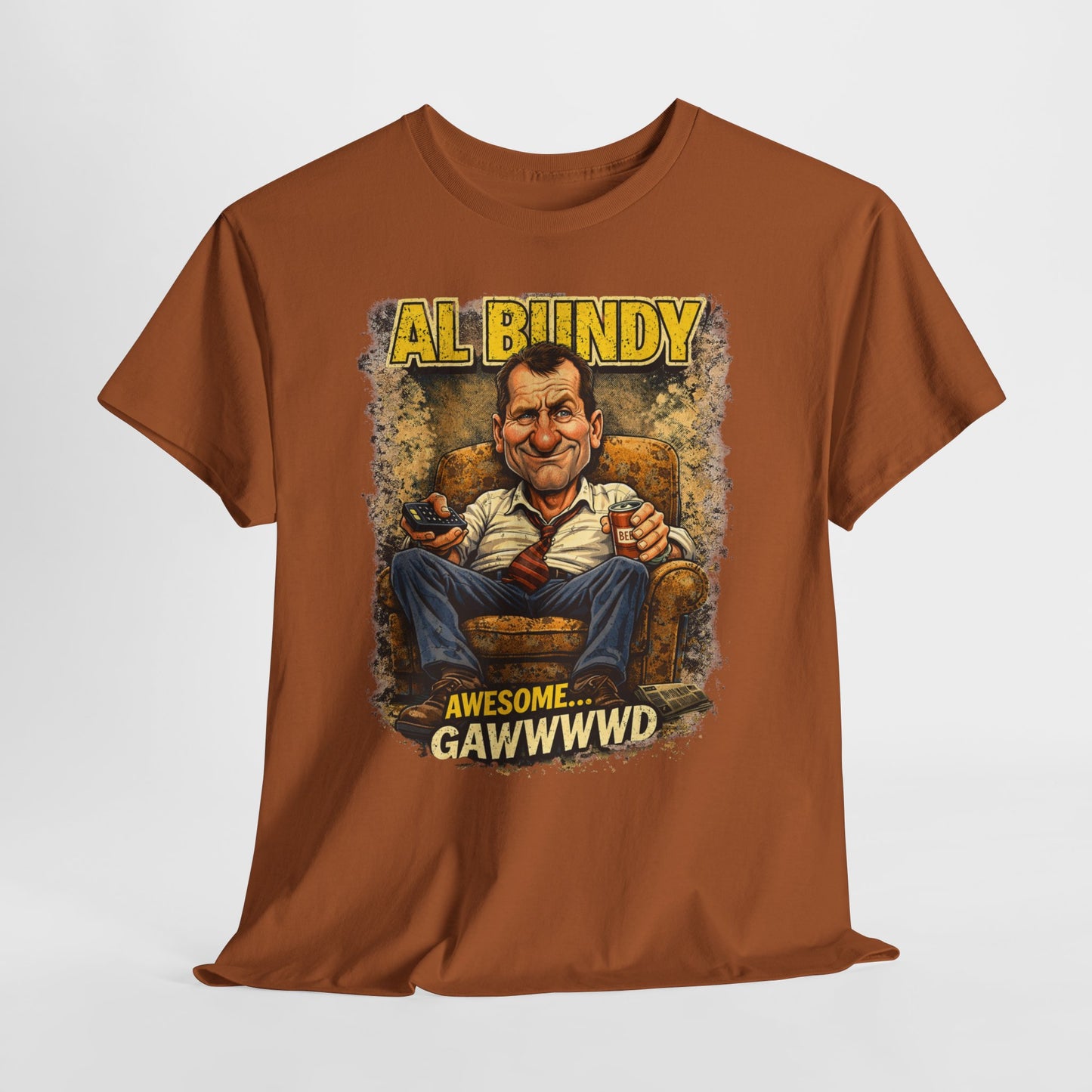 Retro TV Character Tee — "Al Bundy Awesome... Gawwwwd" Graphic T-Shirt