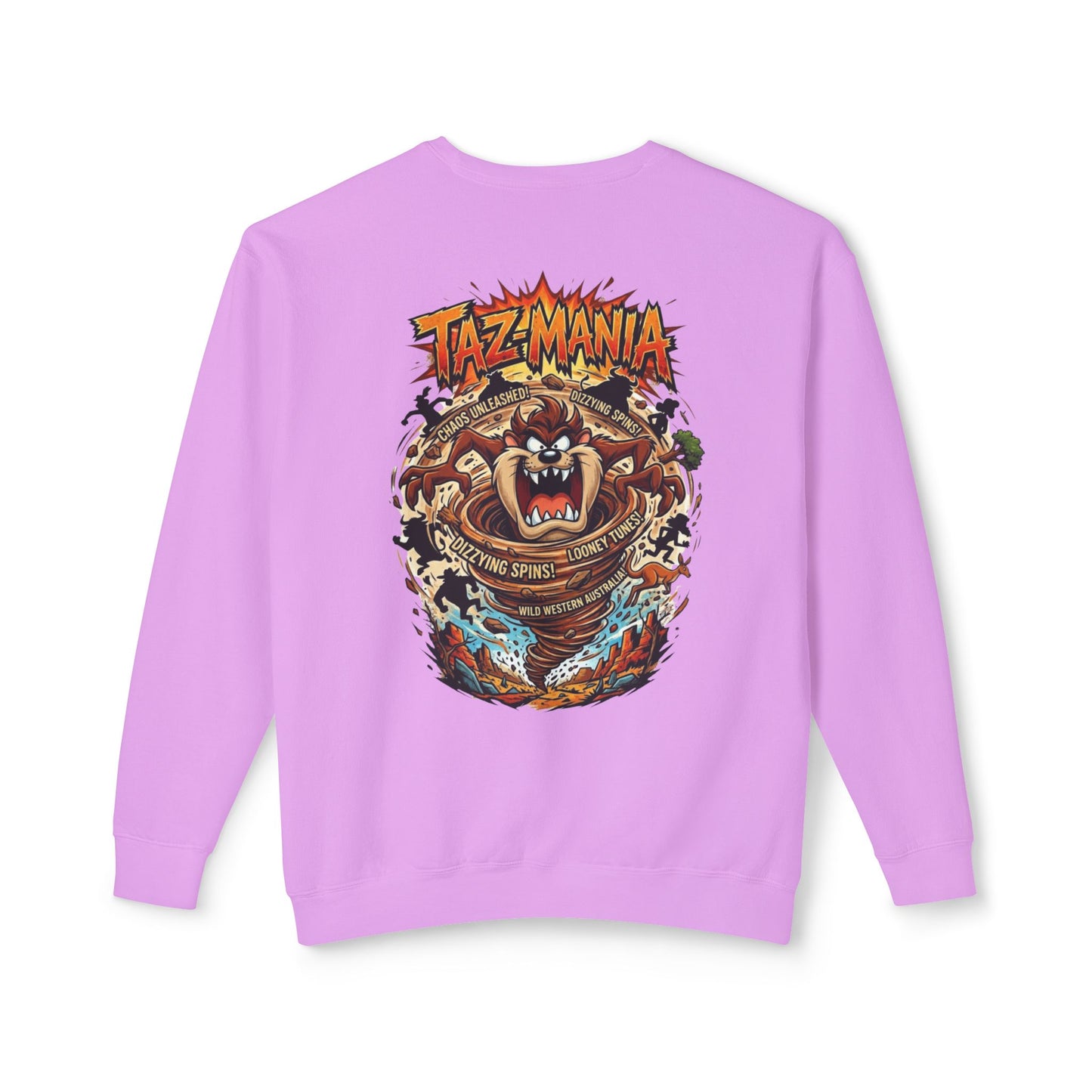 Taz Mania Crewneck Sweatshirt – Retro Cartoon Graphic Pullover