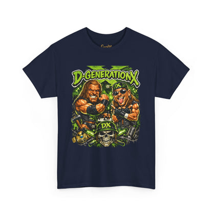 D-Generation X Retro Wrestling Tee — DX Skull & Heroes Graphic T-Shirt