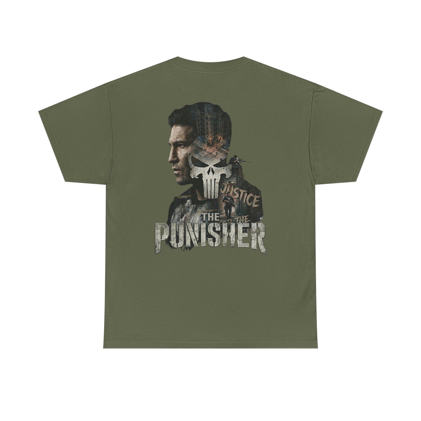 Punisher Graphic Tee — Skull Logo Front & The Punisher Portrait Back