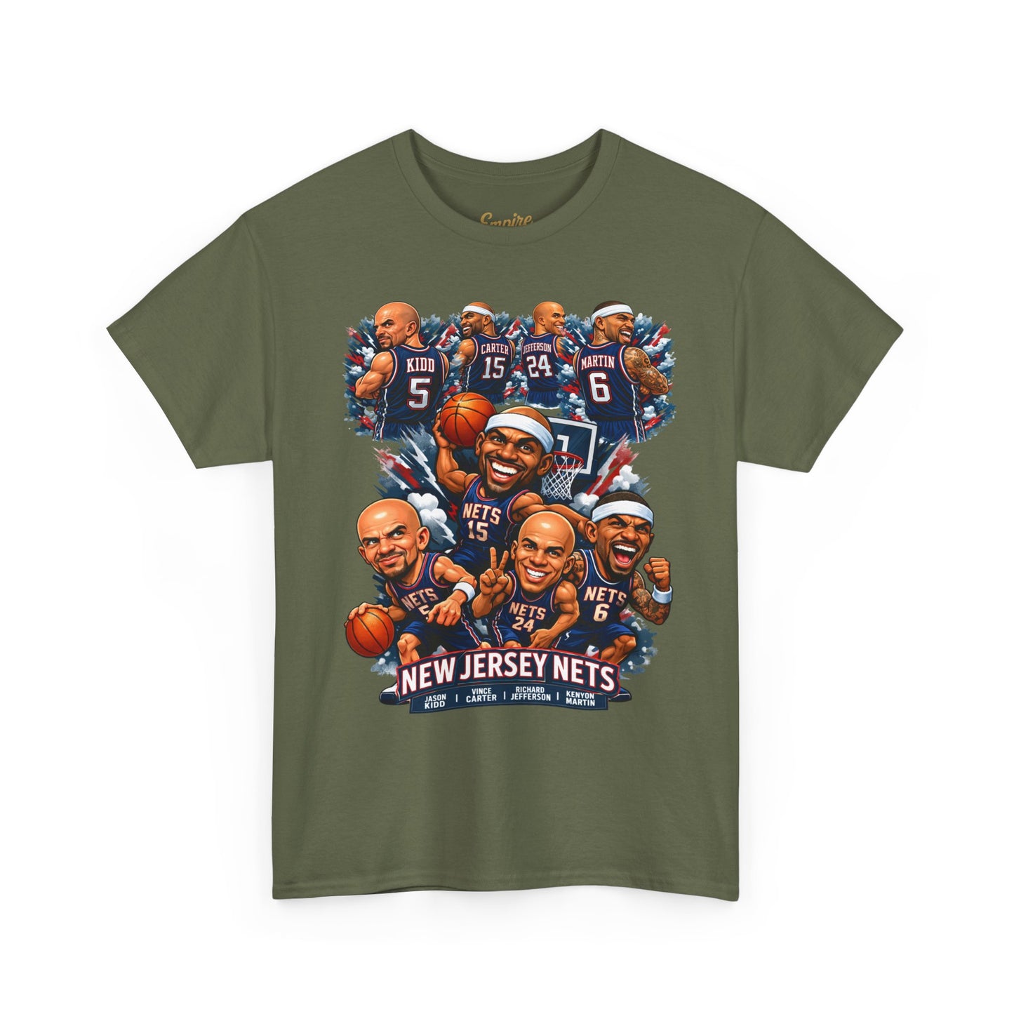 New Jersey Nets Vintage Team Collage T-Shirt — Classic NBA Legends Fan Tee