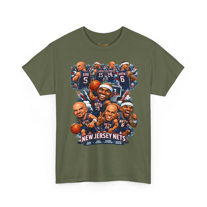 New Jersey Nets Vintage Team Collage T-Shirt — Classic NBA Legends Fan Tee