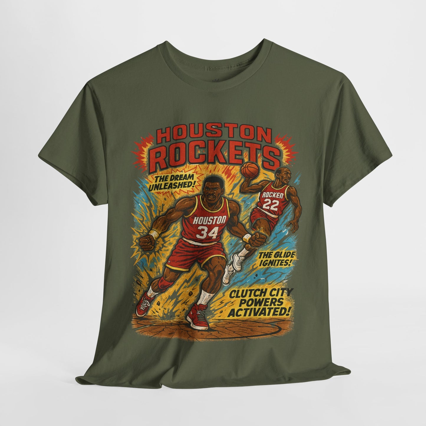 Houston Rockets Unisex Heavy Cotton Tee | Vintage Sports Shirt, Basketball Gift, Retro Sports Tee, Casual Wear, Fan Apparel