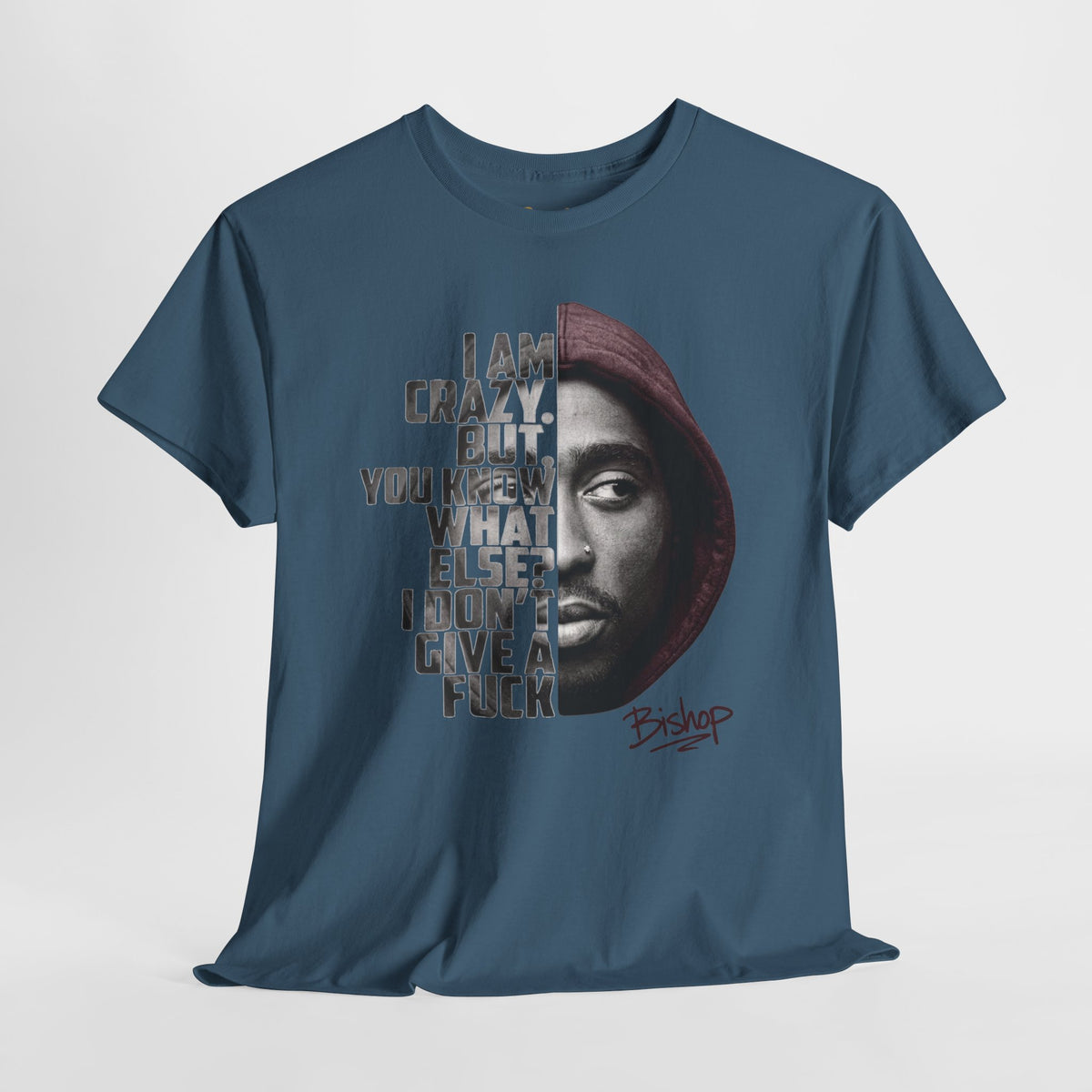 Roland Bishop 'I Am Crazy But You Know What Else I Don't Give A F**k' Hooded Portrait