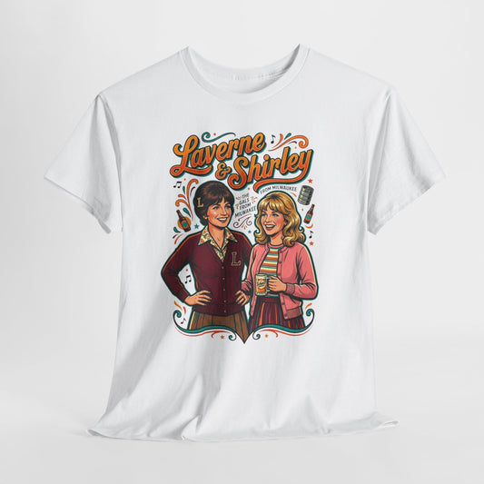 Laverne & Shirley Retro Graphic Tee — Vintage 70s TV Sitcom Shirt
