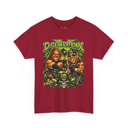 D-Generation X Retro Wrestling Tee — DX Skull & Heroes Graphic T-Shirt