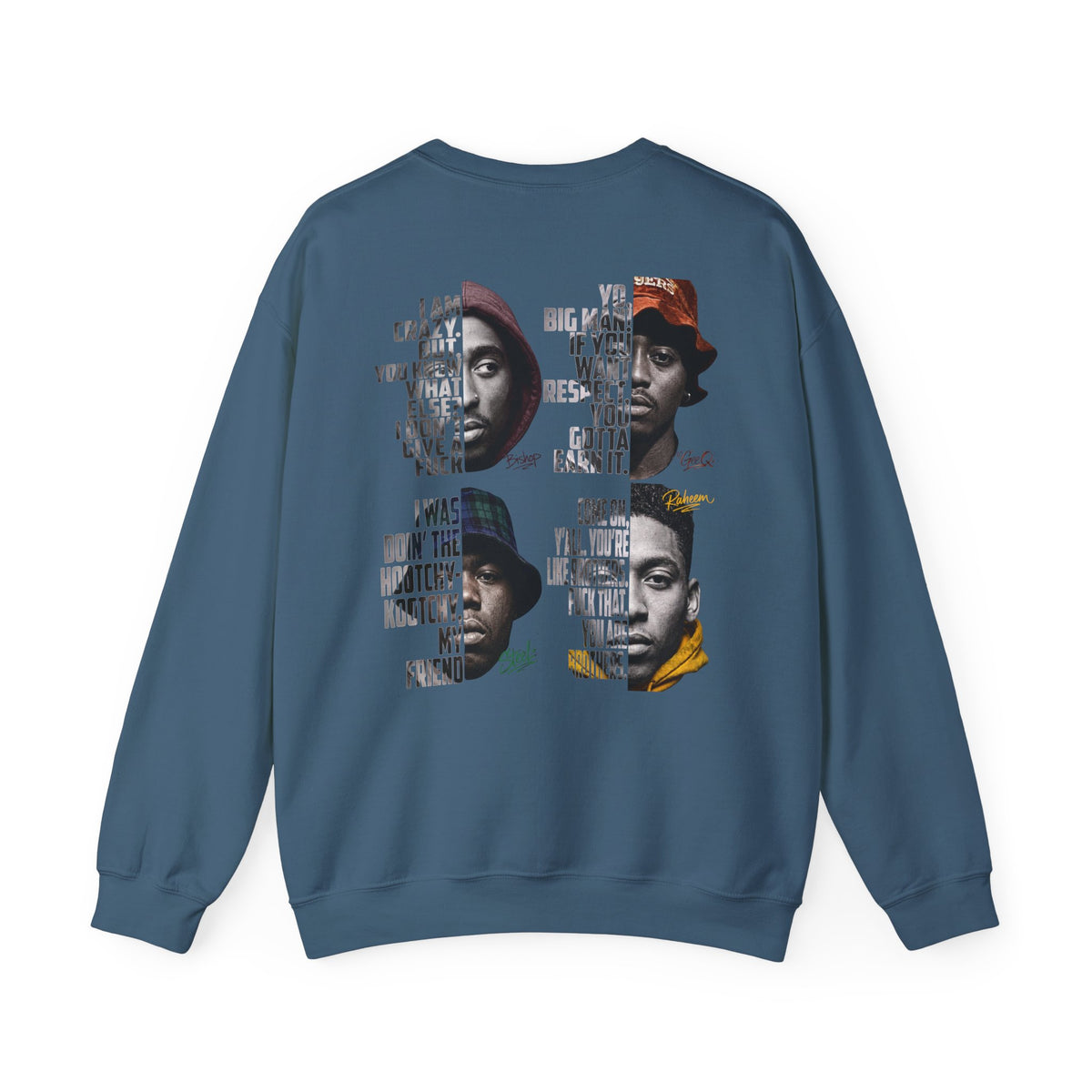 Wrecking Crew "Juice" Crewneck Sweatshirt — Vintage Movie Portraits with Lyrics