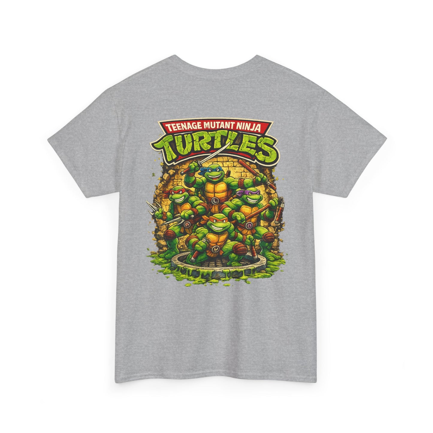 Teenage Mutant Ninja Turtles Graphic Tee — Retro TMNT Logo & Group Back Print
