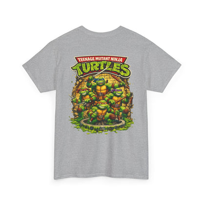 Teenage Mutant Ninja Turtles Graphic Tee — Retro TMNT Logo & Group Back Print
