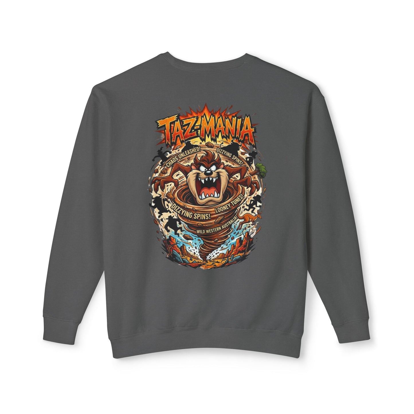 Taz Mania Crewneck Sweatshirt – Retro Cartoon Graphic Pullover