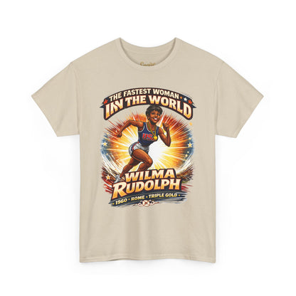 Wilma Rudolph “The Fastest Woman in the World” Graphic Tee – 1960 Rome Triple Gold Olympic Tribute Shirt