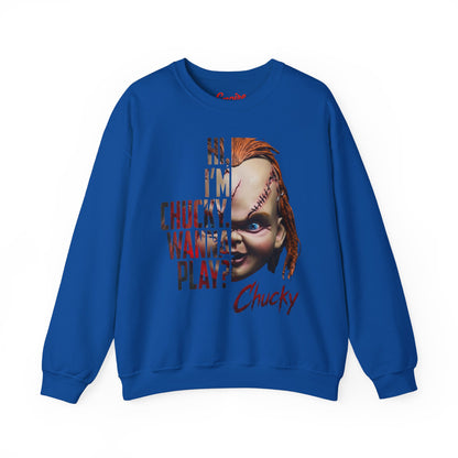 Chucky "Hi, I'm Chucky. Wanna Play?" Crewneck Sweatshirt