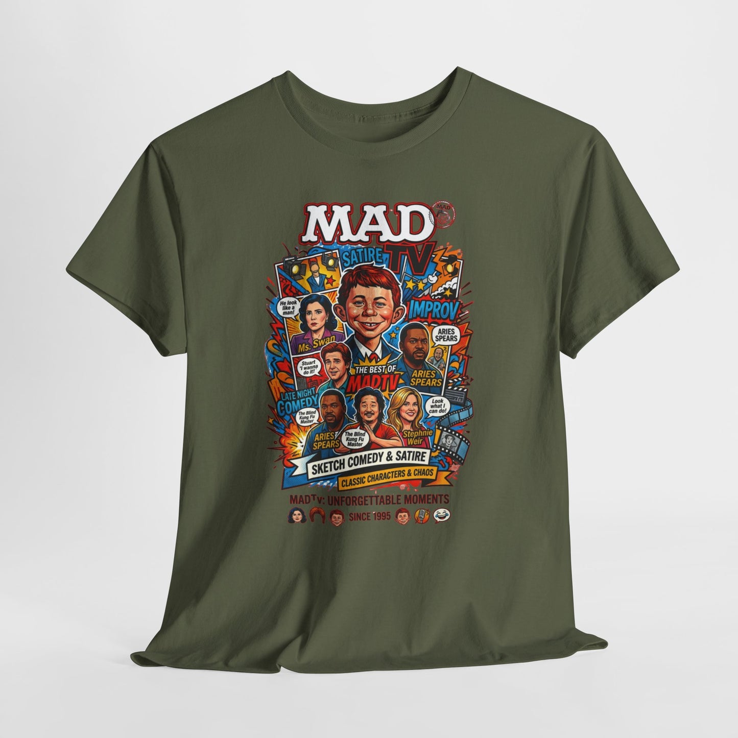 MAD Magazine Collage Graphic Tee — Vintage Pop Culture Humor Shirt