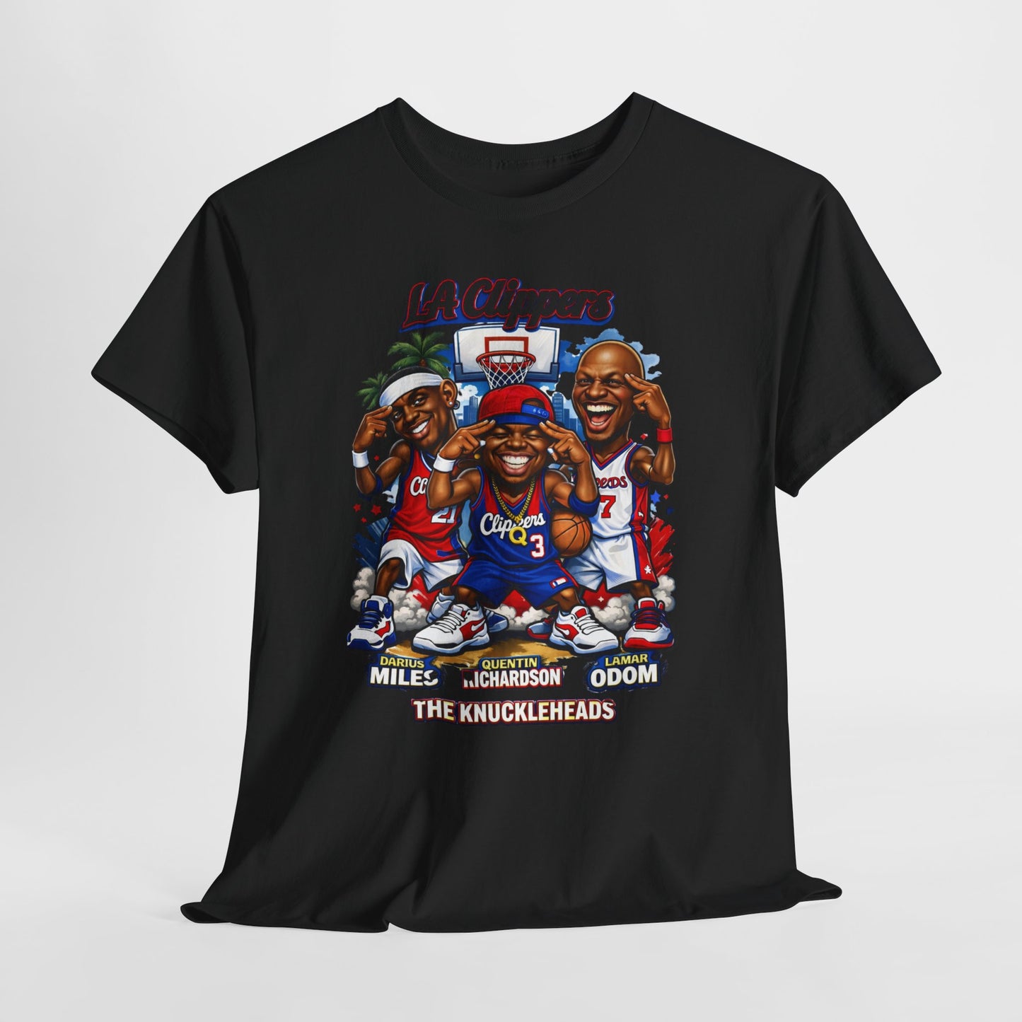 LA Clippers Cartoon Roster Tee — "The Knuckleheads" Team Graphic T-Shirt
