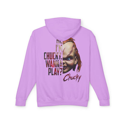 Chucky Hoodie - "Hi, I'm Chucky. Wanna Play?" Horror Movie Pullover