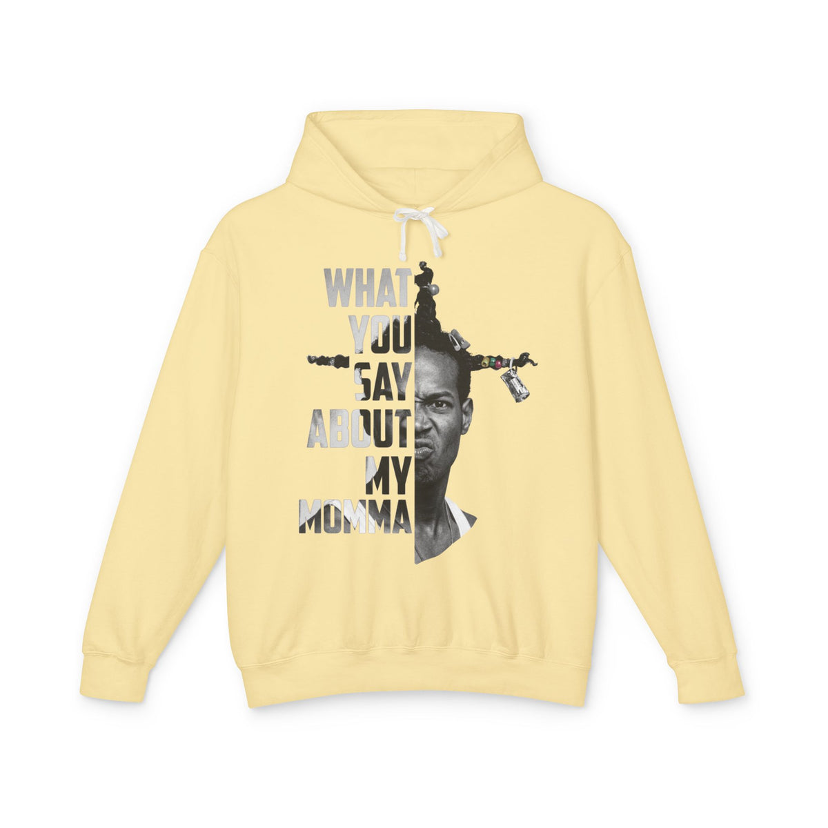 Loc Dog Graphic Hoodie — "What You Say About My Momma" Bold Portrait Pullover