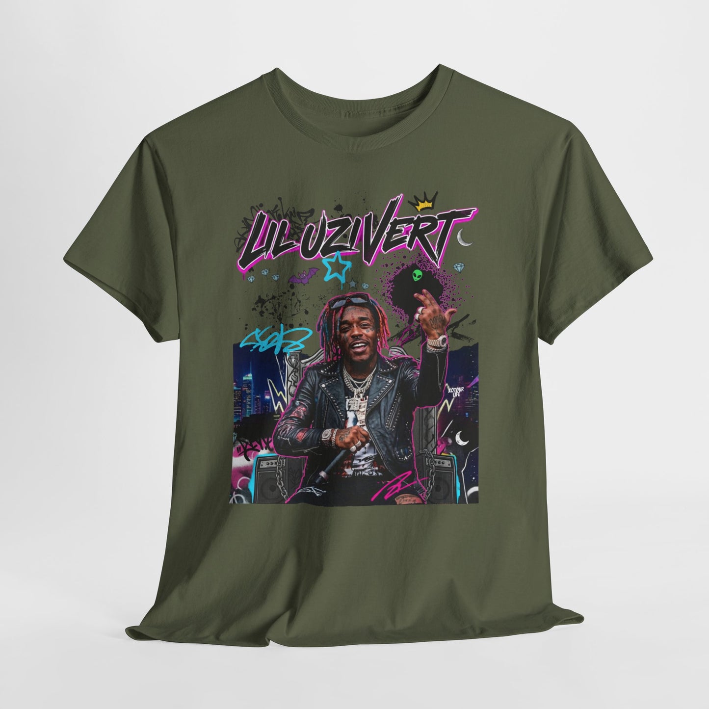 Lil Uzi — Retro Neon Rap Portrait T-Shirt