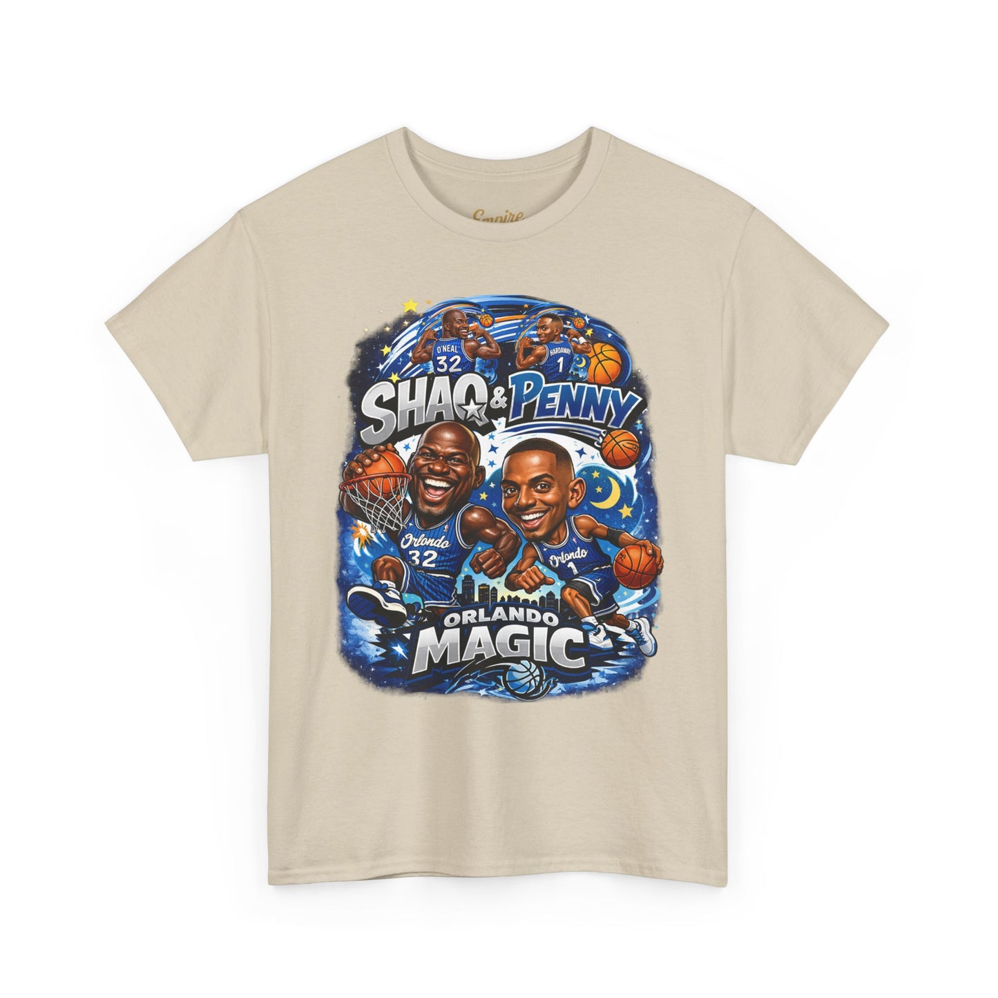 Orlando Magic Basketball Tee — Shaq & Penny Retro Cartoon Design