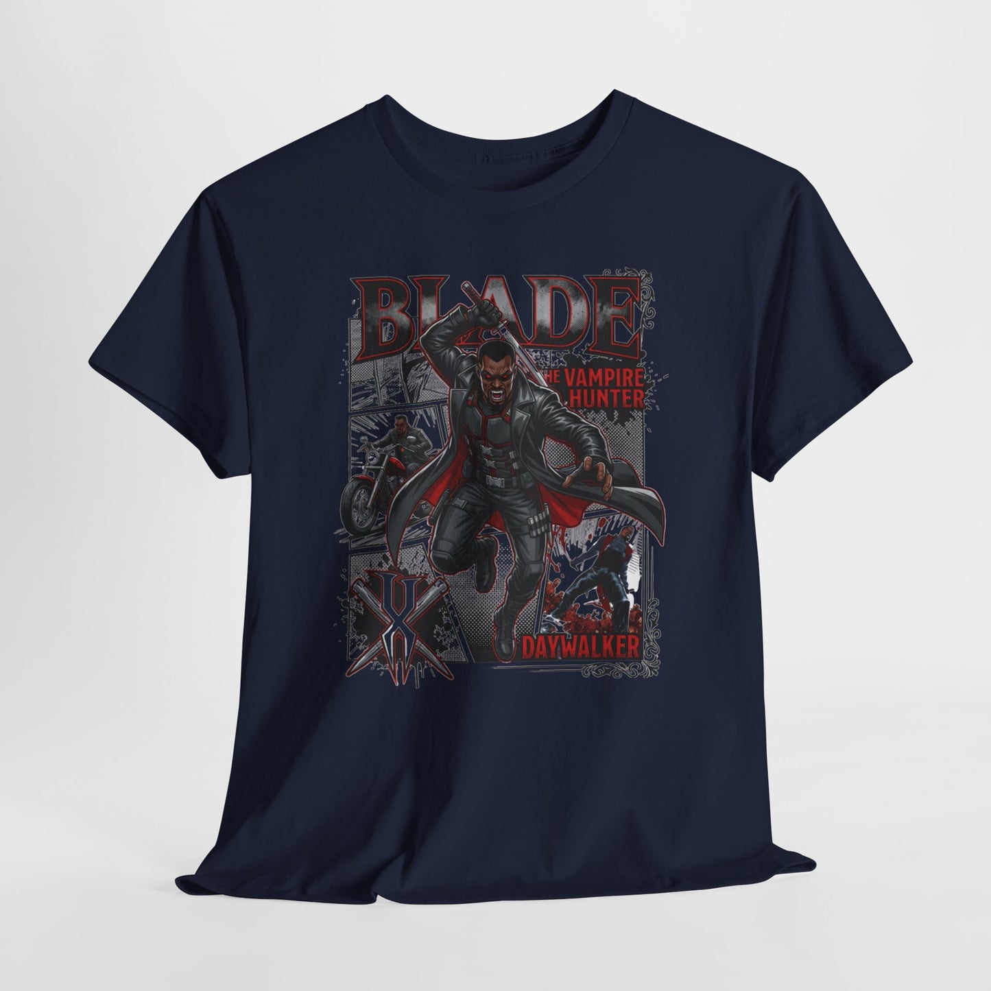Blade Vampire Hunter Graphic Tee — Retro Comic Movie Poster T-Shirt