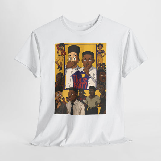 Party House Retro Unisex Heavy Cotton Tee | Vintage Vibe, Casual Wear, Party Shirt, Gift for Friends, Retro Fashion, Unisex T-Shirt