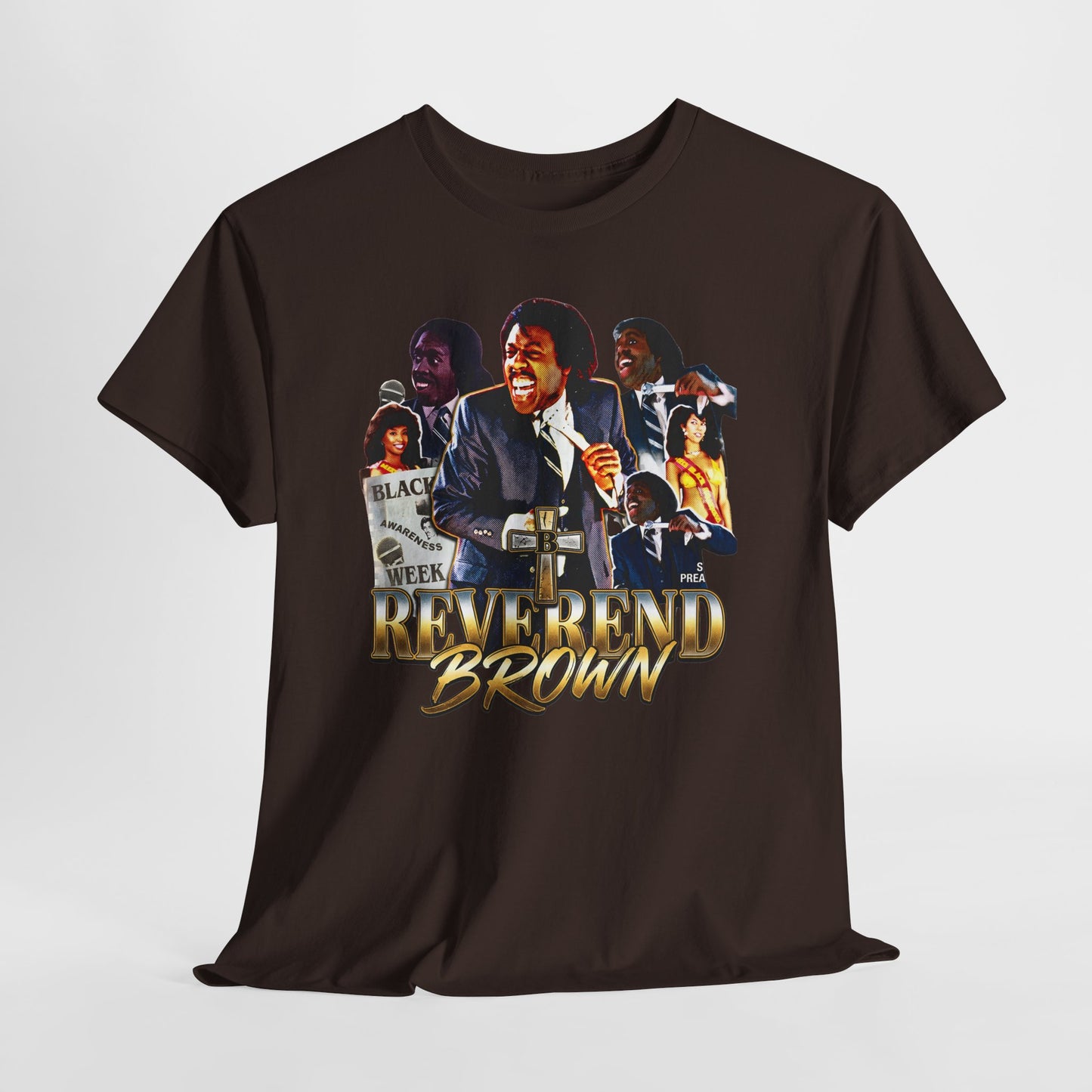 Reverend Brown Vintage Coming To America Collage T-Shirt
