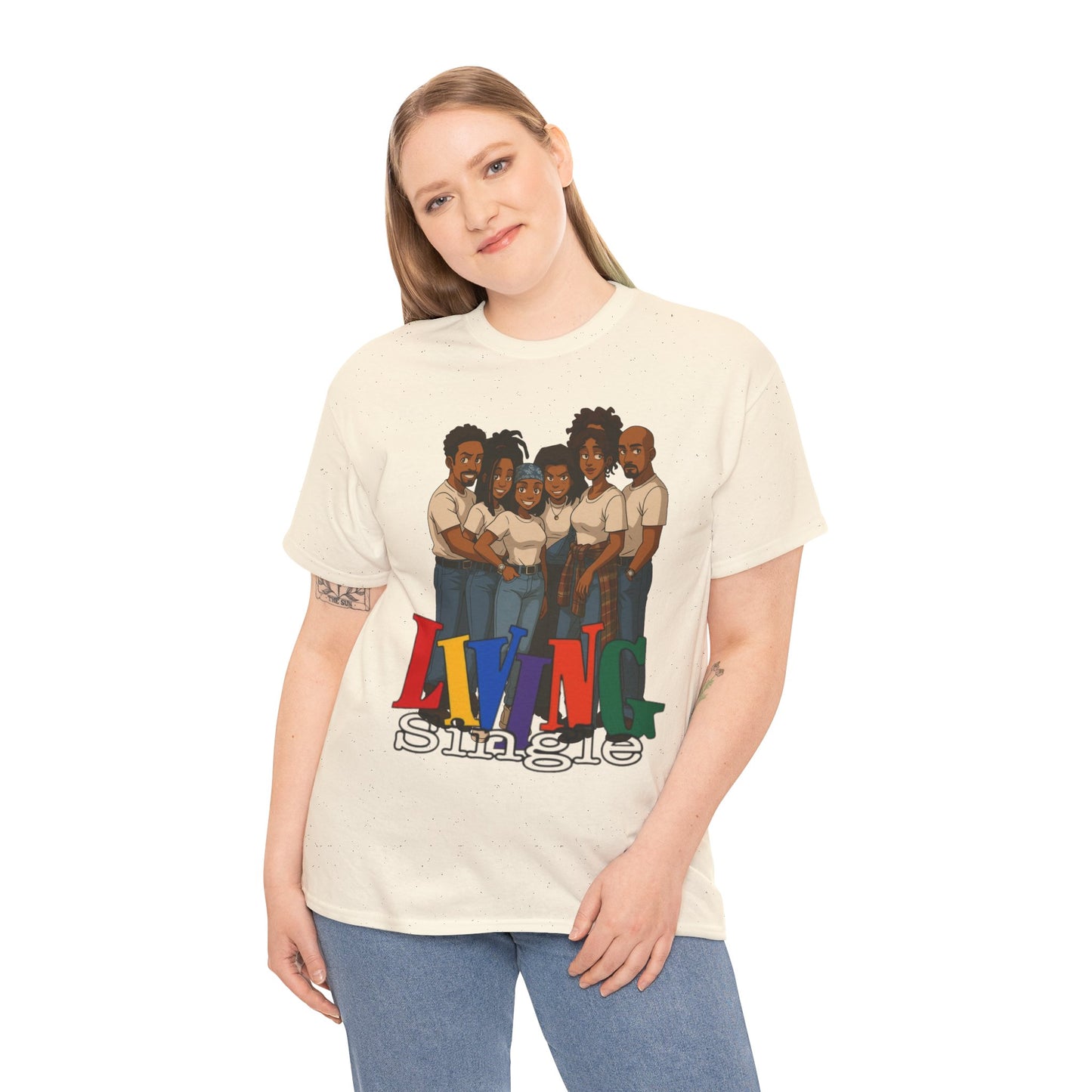 Living Single Unisex Heavy Cotton Tee - Nostalgic TV Show T-Shirt for Fans