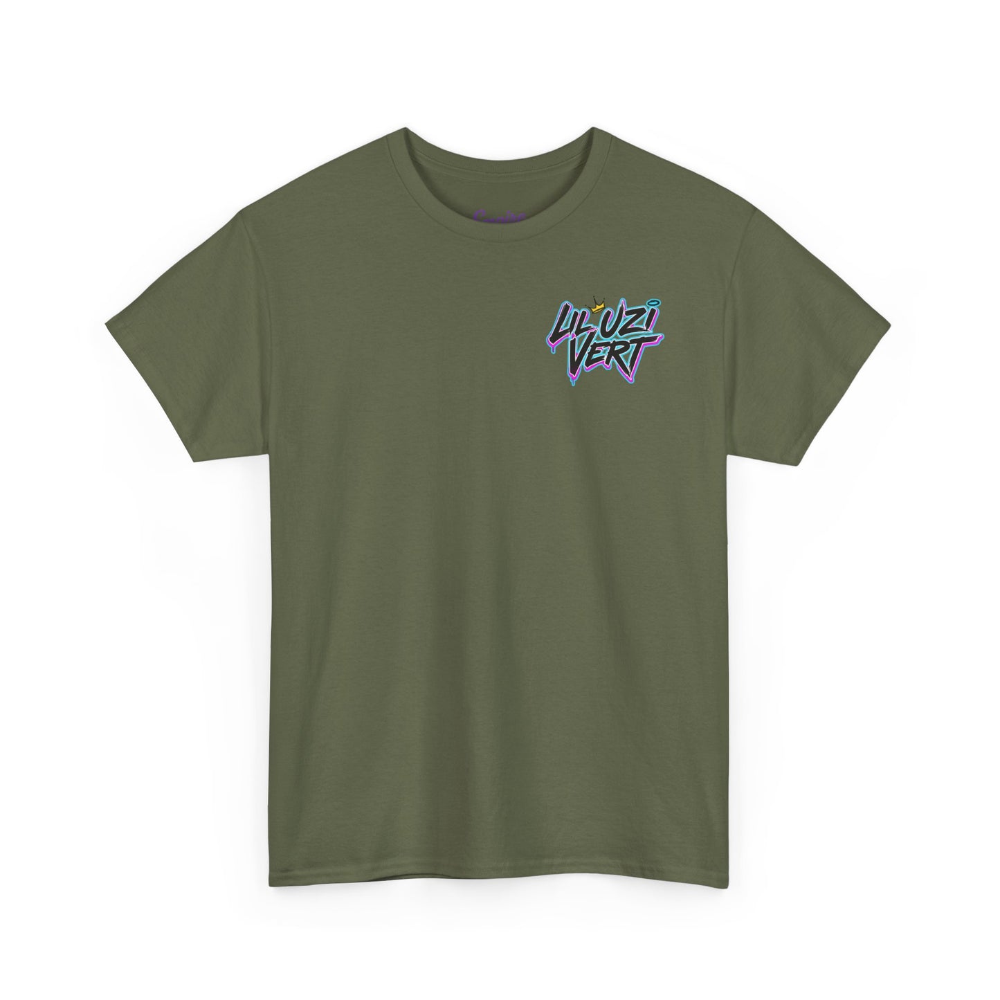 Lil Uzi Graphic Tee — Retro Neon Logo & Photo Back Print