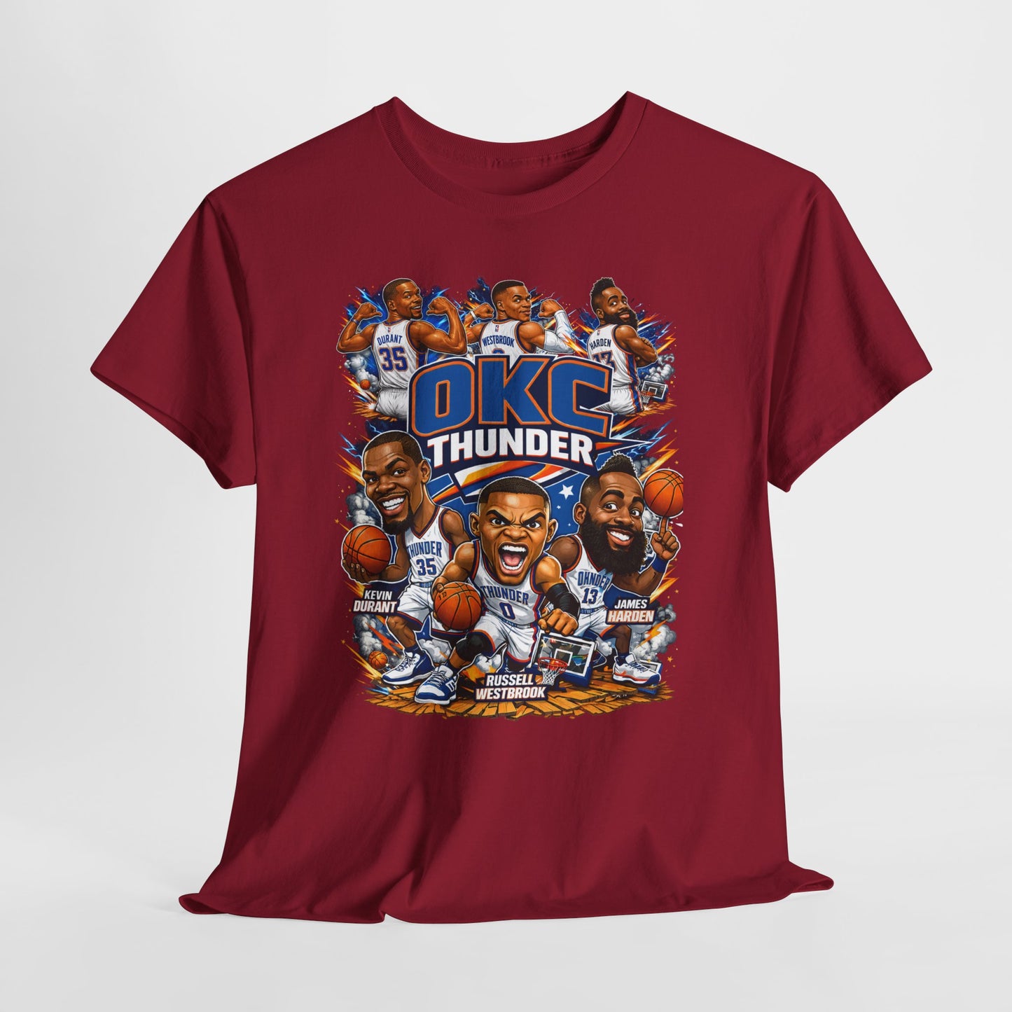 OKC Thunder Caricature Basketball T-Shirt — Team Players Graphic Tee
