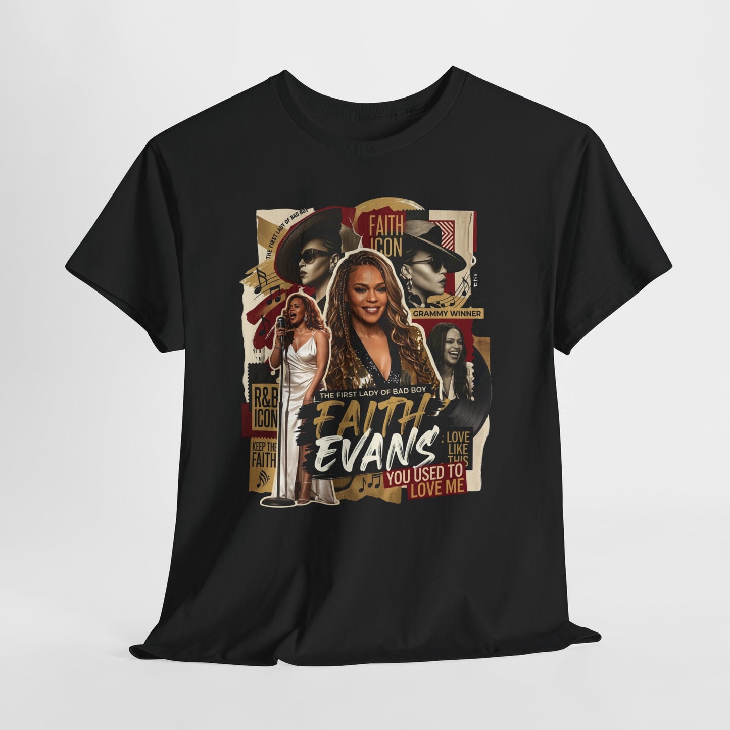 Faith Evans Vintage Collage T-Shirt — "You Used To" Music Tribute Tee