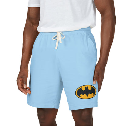 Batman Logo Fleece Sweat Shorts — Lightweight Garment-Dyed Lounge Shorts