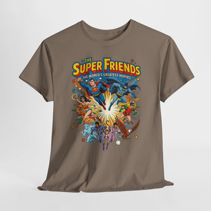 Super Friends Retro Graphic Tee — Classic Cartoon Superhero T-Shirt
