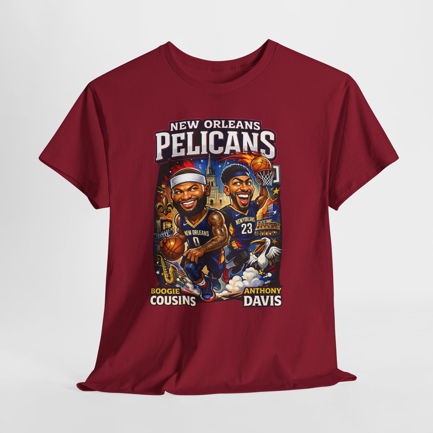 New Orleans Pelicans Basketball T‑Shirt — Boogie Cousins & Anthony Davis Graphic Tee
