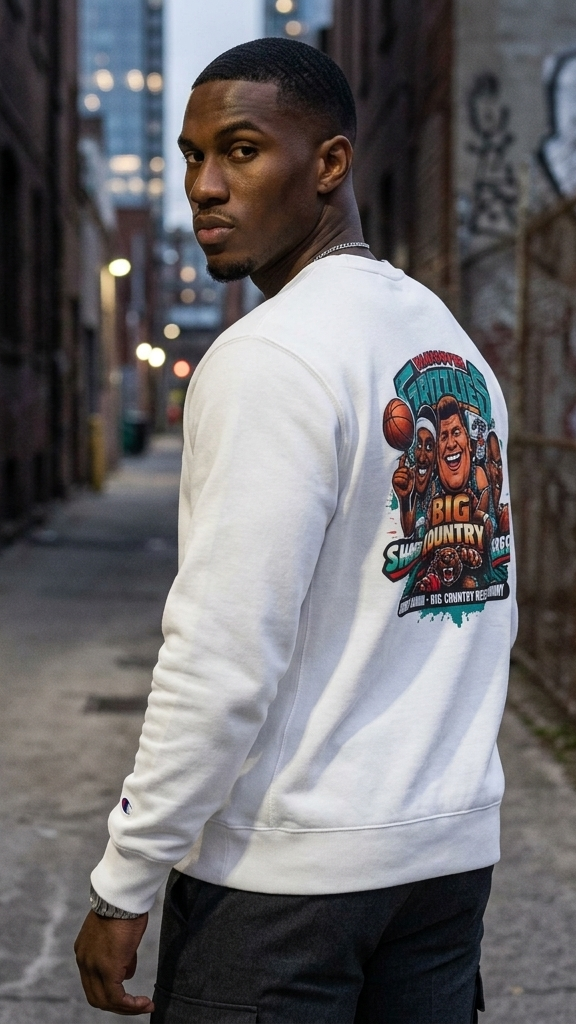 Grizzlies Big Country Crewneck Sweatshirt — Retro Basketball Mascot Tee