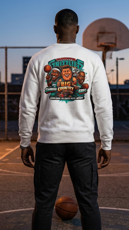 Grizzlies Big Country Crewneck Sweatshirt — Retro Basketball Mascot Tee