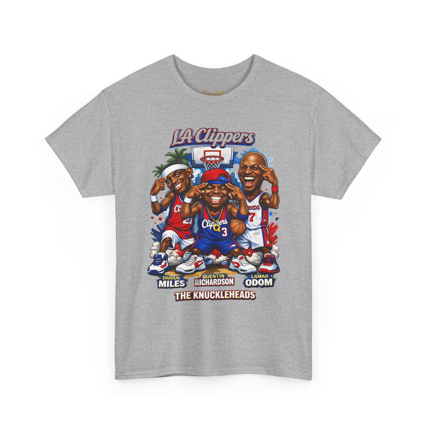 LA Clippers Cartoon Roster Tee — "The Knuckleheads" Team Graphic T-Shirt