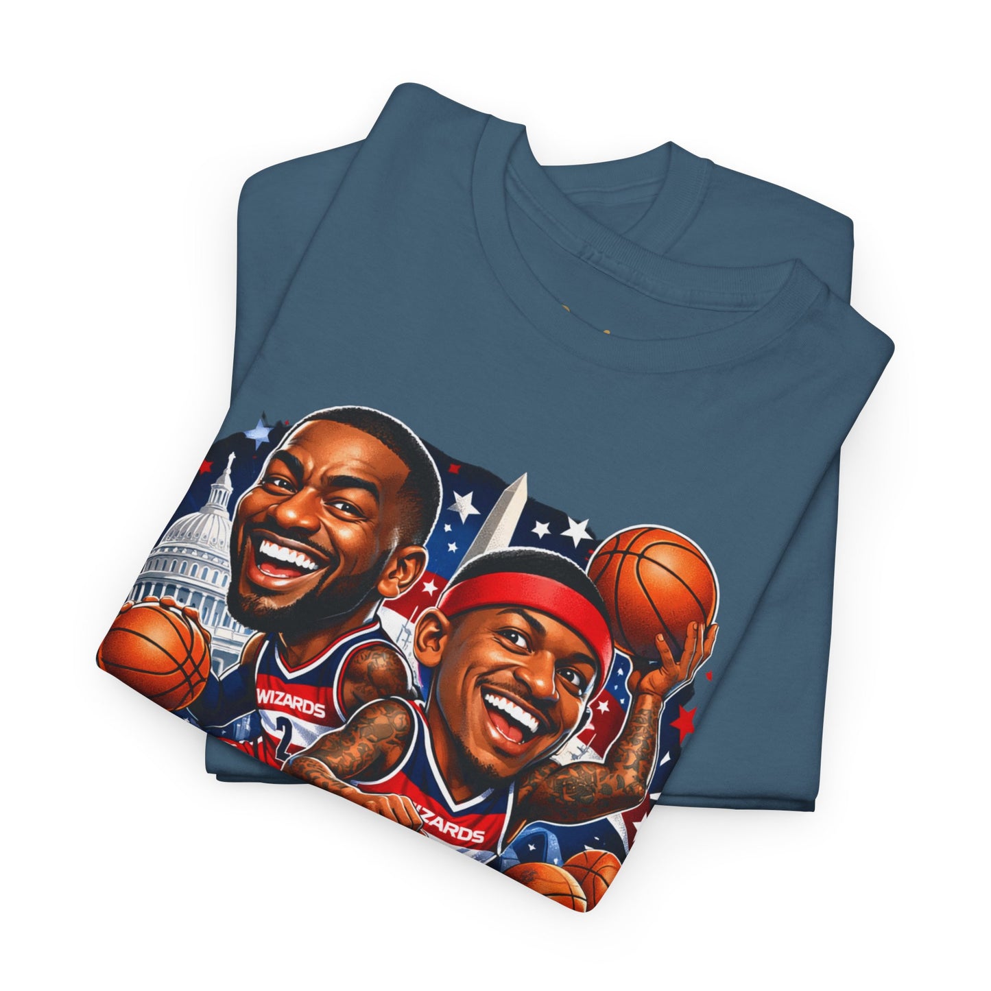 Wizards Basketball Vintage Player Caricature Tee – Wall & Ball Fan Shirt