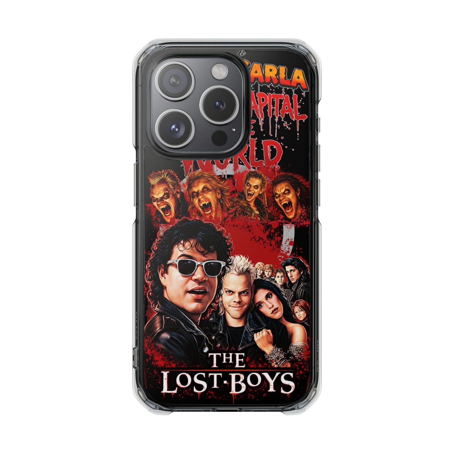The Lost Boys Clear Magnetic Phone Case – Retro Vampire Movie Collage