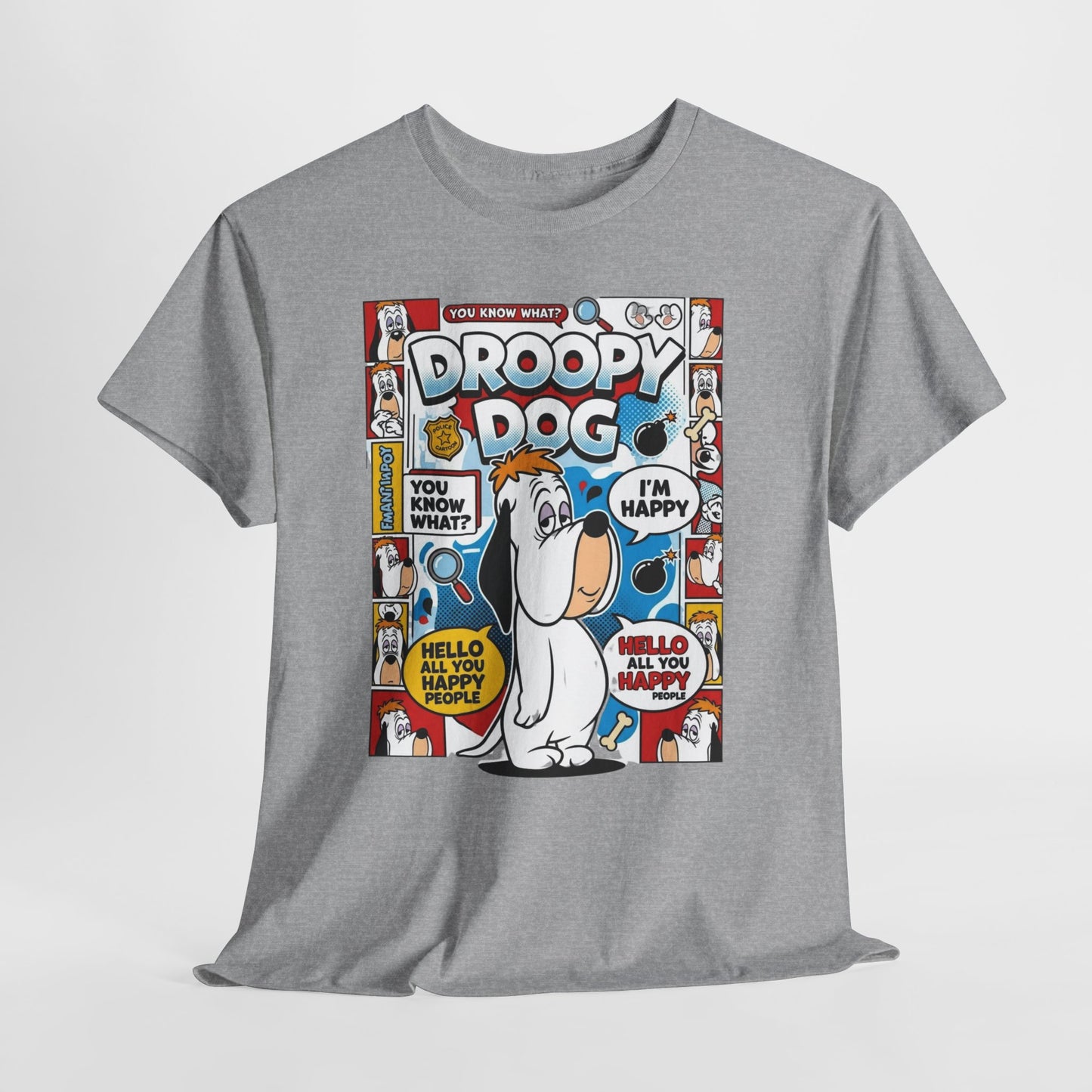 Droopy Dog Comic Tee — Retro Cartoon Graphic T-Shirt