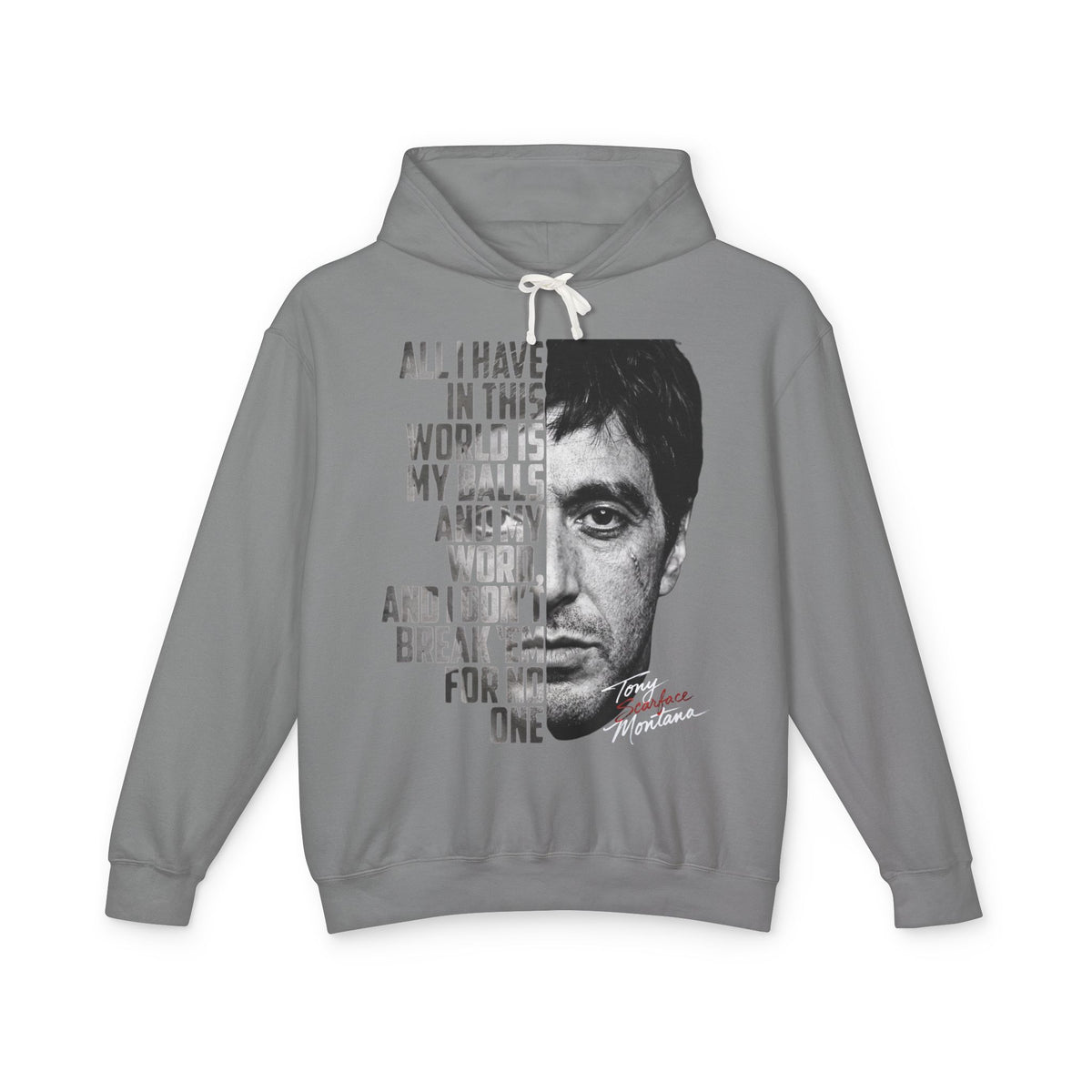 Tony Montana Hoodie — 'All I Have in This World...' Scarface Portrait Quote Pullover
