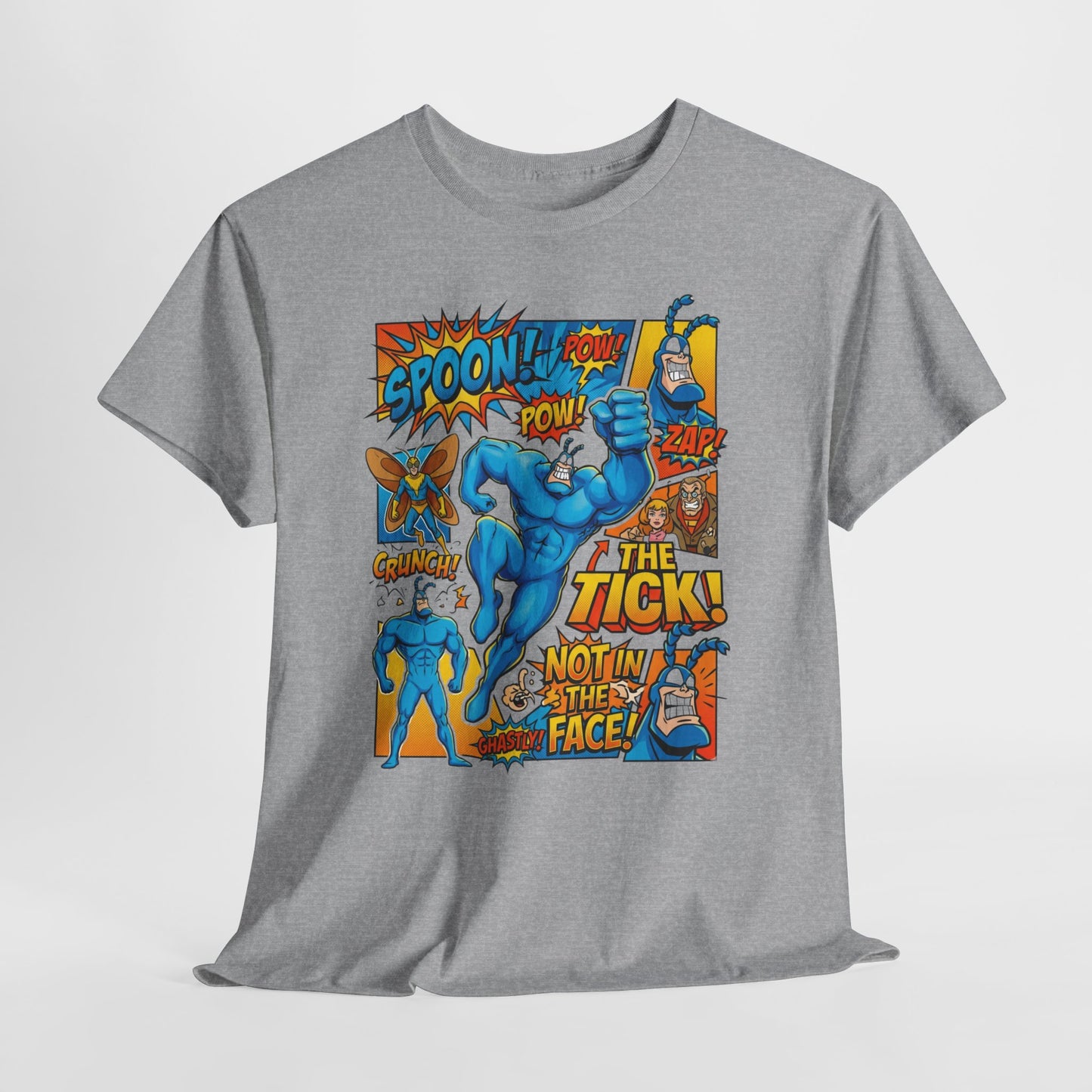The Tick Comic Panel T-Shirt — Retro Superhero Graphic Tee