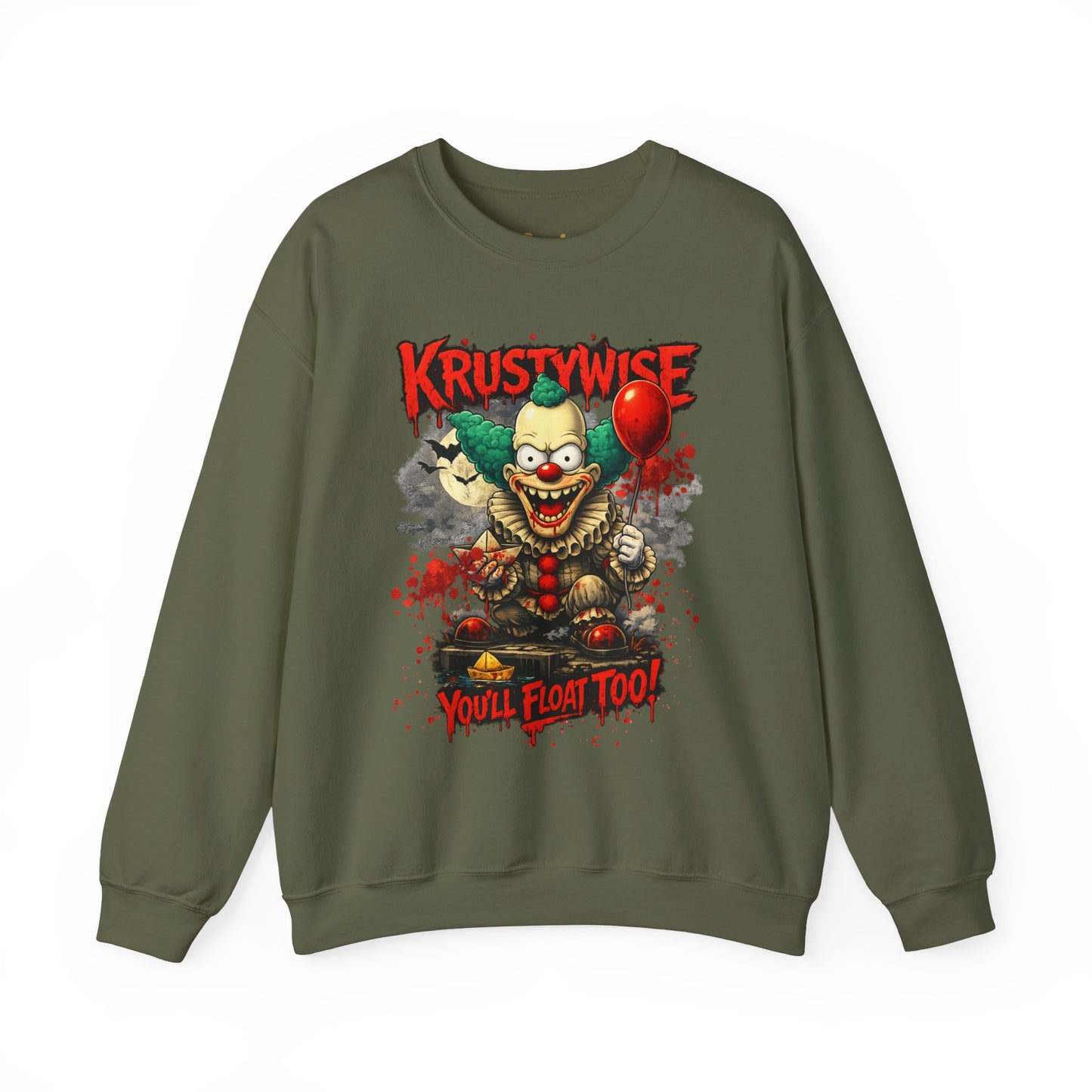 'Krustywise' Creepy Clown Design, "You’ll Float Too" Back Print
