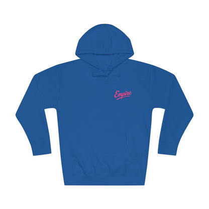 Empire Signature Embroidered Hoodie — Minimal Fleece with Pink 'Empire' Logo