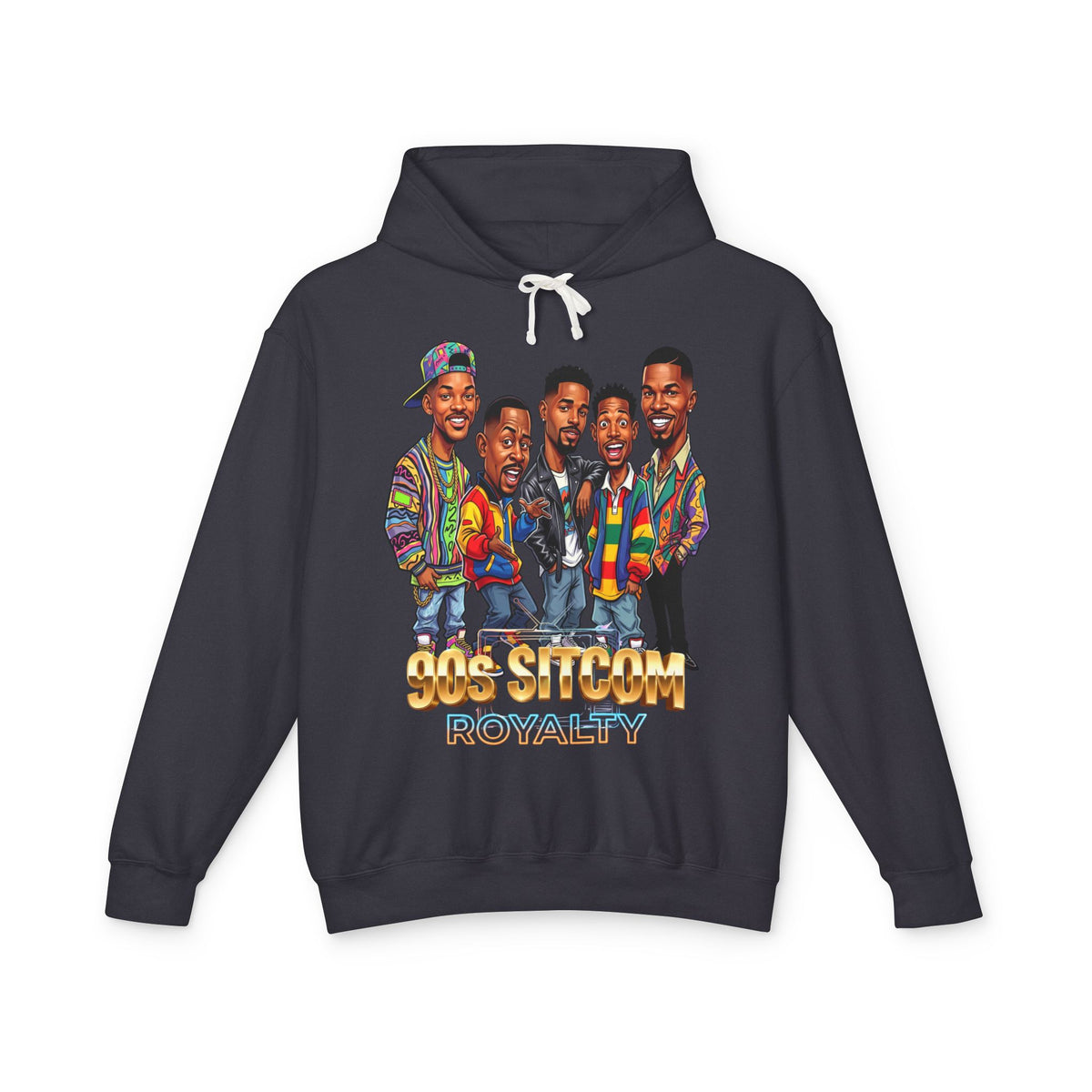 90s Sitcom Tribute Hoodie — Cartoon Cast Graphic Pullover