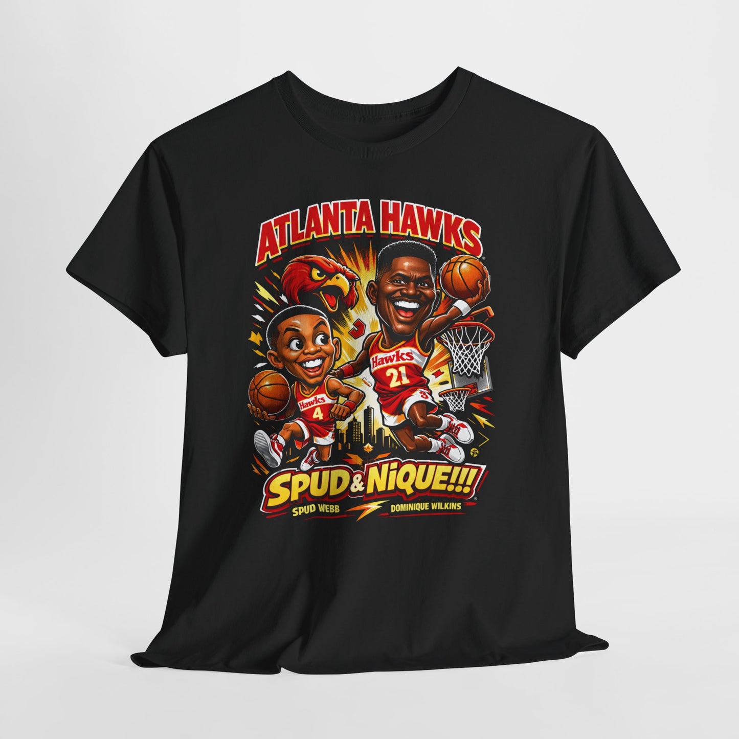 Atlanta Hawks 'Spud & Nique' Graphic Tee — Retro Basketball Fans Shirt